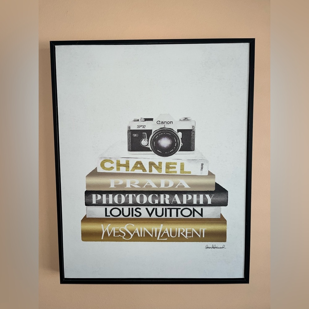 Stupell Industries Elegant Black Glam Designer Bookstack Wall Decor